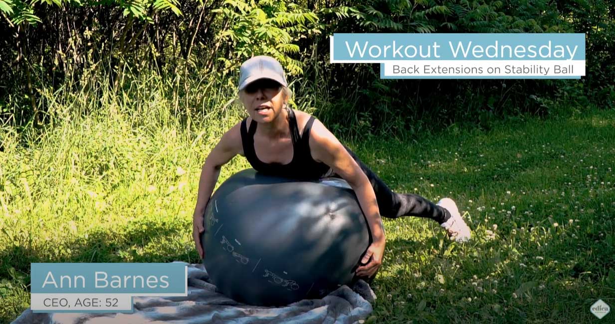 Back Extensions on Stability Ball