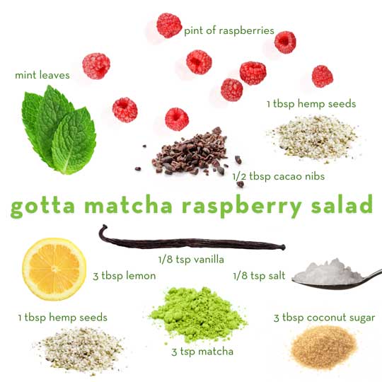 raspberry matcha fruit salad